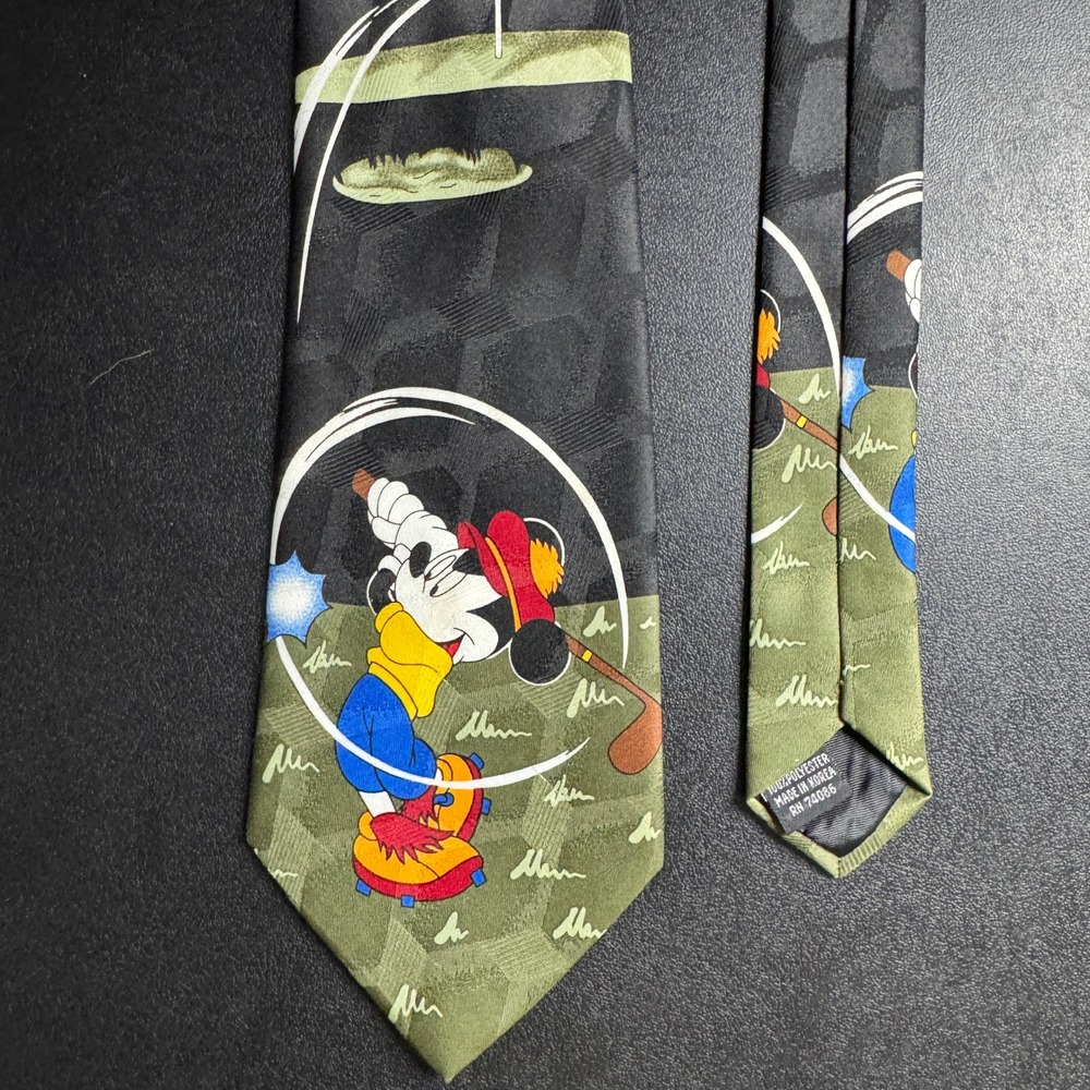 Disney Mickey Mouse Golf Tie Novelty Cartoon Character Necktie
